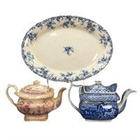 Early Tea Pots, Bourne & Leigh Platter