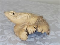 CARVED WOOD FROG MADE FROM BURL