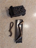 Cast iron matchstick holder, casket key and more