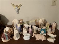 Vintage ceramic Nativity set