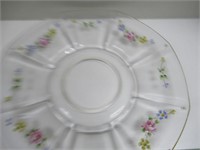Clear Glass Plate with Roses