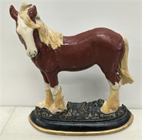 Cast Iron Clydesdale Horse Door Stop 9" x 8.5"