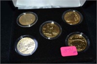 Set of 5 U.S State Quarters, 24kt Gold Plated