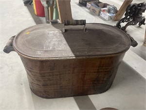 Antique copper wash boiler