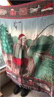 Large Santa fishing throw