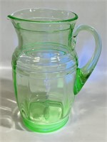 DESIRABLE URANIUM GLASS ICE WATER PITCHER