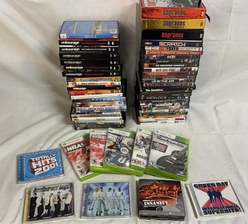 DVDs Sopranos Complete Sets, Entourage, XBOX