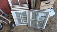 8- old wood windows 29x24,27x24 and 22x33