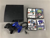 PS3 Console w/ 2 Controllers & 4 Games