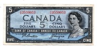 1954 Bank of Canada $5 Note