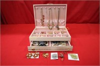 Vintage Jewelry Box w/ Contents: