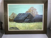 Country Barn Painting signed & dated