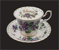 Royal Albert China Birth Month Teacup & Saucer