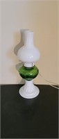 Emerald green oil lamp
