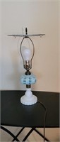 Blue opalescent oil lamp