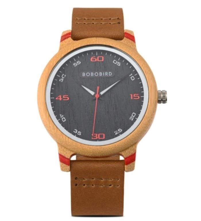 Bobo Bird Genuine Wood & Leather Men's Watch