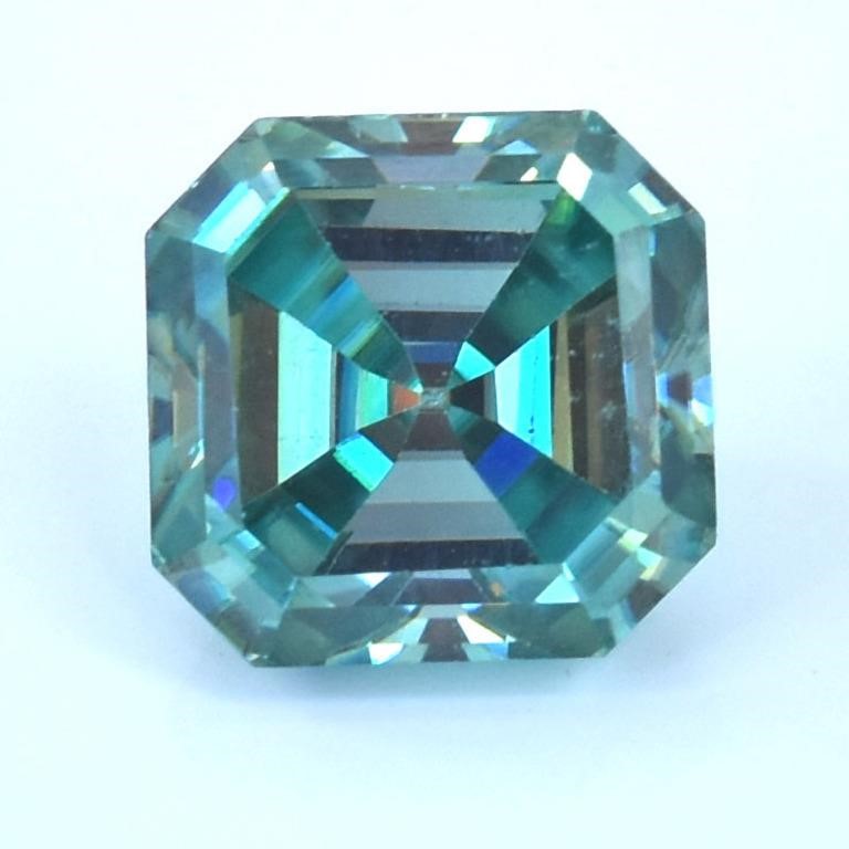 APPR $4200 7.7 Ct Asscher Moissanite Fancy Blue