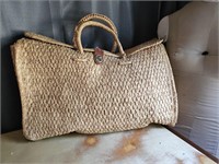 Large Vintage Straw Bag Purse Beach Bag