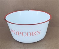 Enamelware Popcorn Bowl - red and white