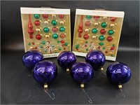 Two 18 Pack Krebs, Six Purple Glass Ornaments