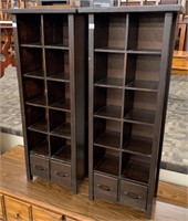 Pair Of Modern Cubby Hole Cabinets