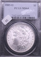 1885 O MORGAN DOLLAR PCGS MS64