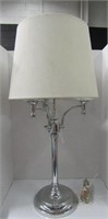Silver Tone Candelabra Style Table Lamp