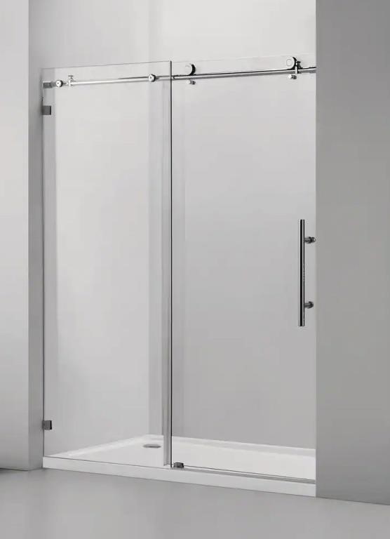 60 in. W x 76 in. H Frameless Sliding Shower Door