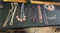Costume necklaces pinks & purples
