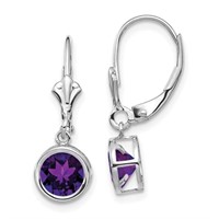 14k- Amethyst Leverback Earrings