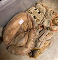 Three Baseball Gloves