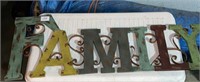 Metal "Family" Wall Decoration 30" long