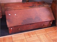 Vintage walnut countertop desk with drop-down