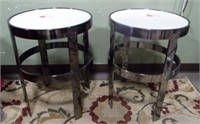 PAIR OF ROUND END TABLES