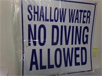 No diving allowed sign 2ftx2ft