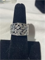 Diamond Floral Ring -  925