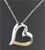 Genuine Yellow Diamond Heart Pendant