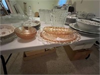 THREE DEPRESSION GLASS BOWLS,