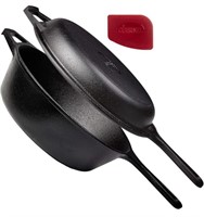 CUISINEL, PRE SEASONED CAST IRON 2-IN-1 MULTI