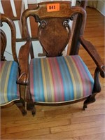 WOOD UPHOLSTERED  SEAT DINING CAPT. CHAIR