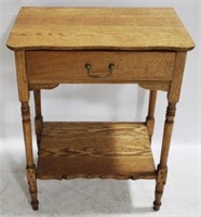 Vintage Oak One-Drawer Stand