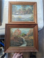 Lot of 2 small oil paintings
