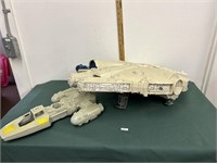 Vintage Star Wars Falcon and Y-Wing Fighter Lot