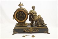 ANSONIA LADE STATUE CLOCK