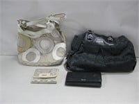 Two Coach Bags W/Handbags Largest 15"x 9"x 3" See