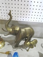 PAIR OF BRASS ELEPHANTS