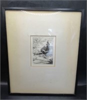 SMALL FRAMED ETCHING PRINT