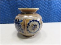 Antique HOHR German Pottery Blue Glazed 7" Bowl sd