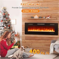 Rintuf 50 Inch Electric Fireplace in-Wall Recessed
