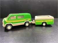 1970's Tonka Green Van & Pop-Up Camper